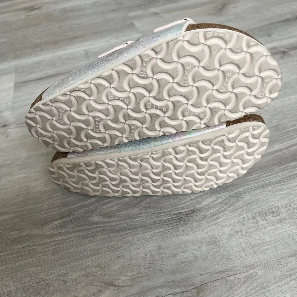 Birkenstock Arizona Iridescent Sandals Shoes Microfiber Vegan Support Comfort 38 - Picture 10 of 10